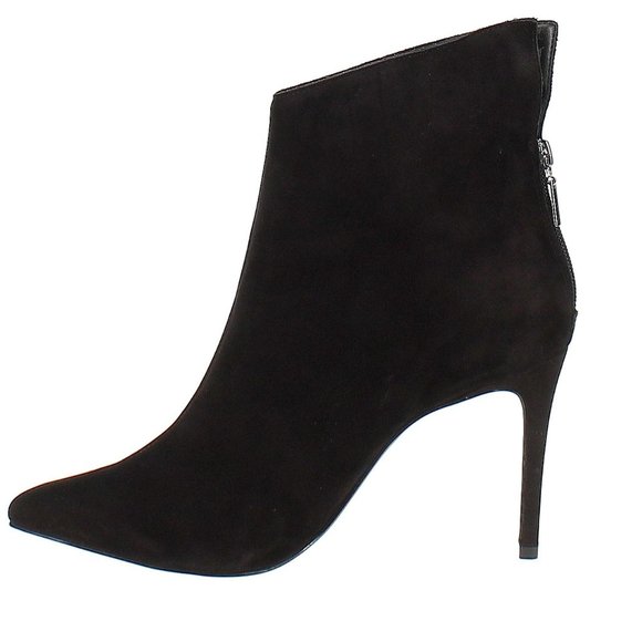 Aqua Black Suede Hendrix Stiletto Booties - Picture 1 of 6